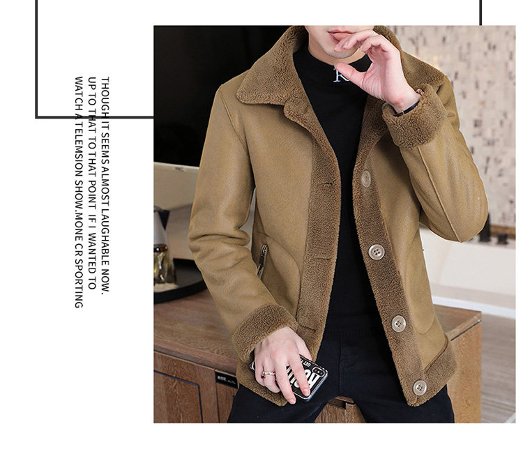 Winter new men's fur one-piece double-sided wearing lamb wool jacket fashionable lapel with thick velvet top_voghion.com