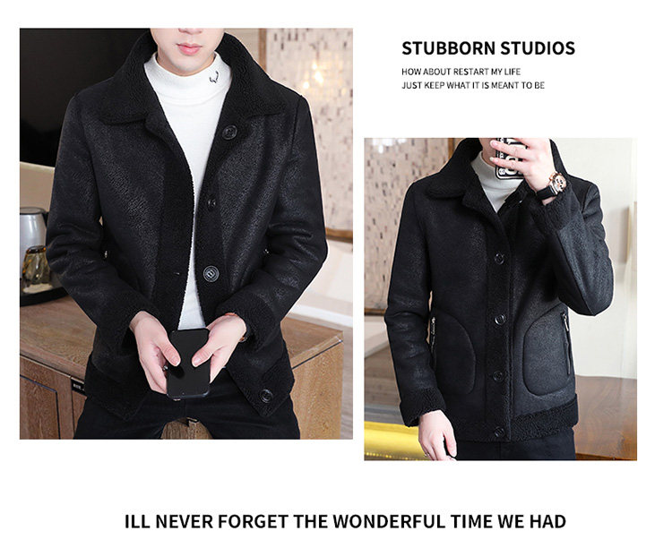 Winter new men's fur one-piece double-sided wearing lamb wool jacket fashionable lapel with thick velvet top_voghion.com