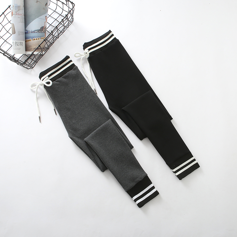 Mùa thu và mùa đông ren chân di chuyển xà cạp phụ nữ mặc quần cotton dày cộng với quần nhung cao eo là quần chân mỏng quần nữ đẹp