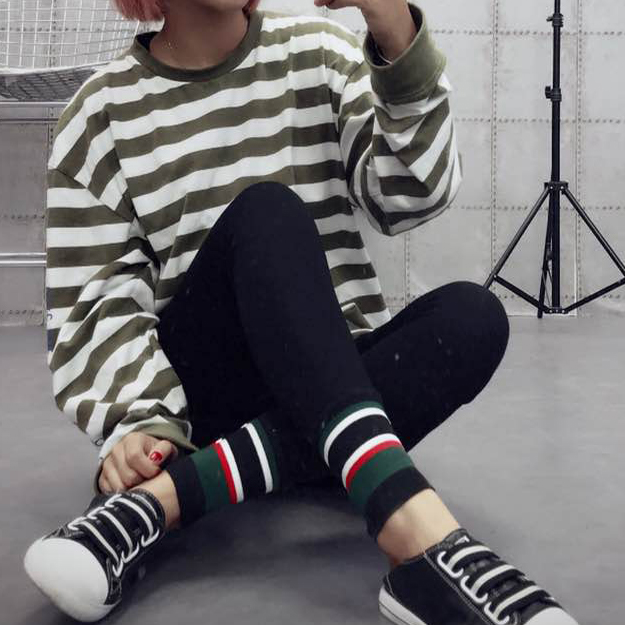 Quần legging thể thao sọc hàn quốc mùa thu nữ không có sợi cotton nhung Chân co giãn để mặc quần dài quần baggy nữ