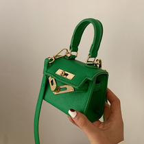 French Niche Pop Mini Pack Woman 2022 New Genuine Leather Foreign Air Skew Satchel Mesh Red Bursting with Decorative Zero Wallet