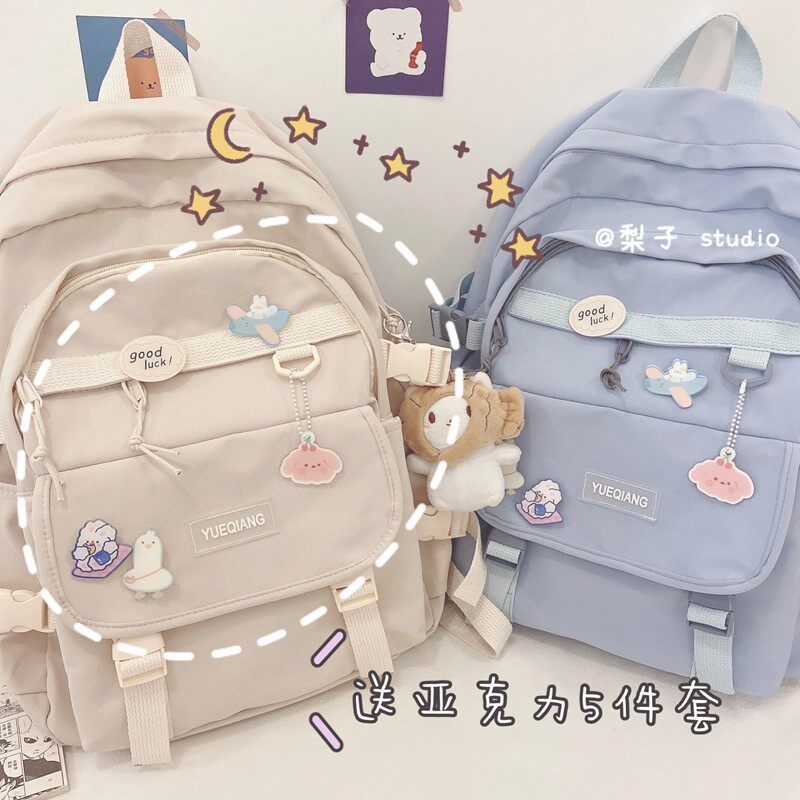 Hong Kong Day Department Double Shoulder Bag High School Students Big capacity Bag Junior High School Students School School Girls' Wind High School Students