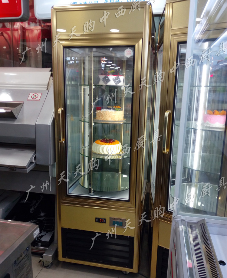 New tetragonal refrigerated display case luxurious glass rotary freezer Commercial kitchen Ice cabinet standout cabinet