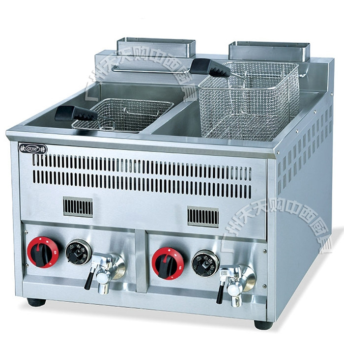 Otte OT-72A desktop double-cylinder double screen gas fryer for commercial frying pan fried oven fries fried chicken stove machine 