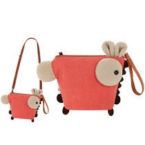 Korean version of the cute canvas clutch messenger bag casual womens bag three-color patch student shoulder messenger bucket bag tide