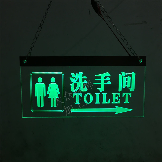 Restroom Sign, Toilet, Bathroom, Safety Exit, Directional Signage, Hanging Tag, Illuminated Led Sign