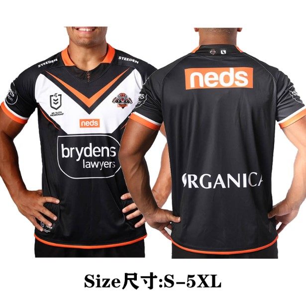2021 South Sydney West Tigers Rugby Men's Short Sleeve T-Shirt Clothing WestsTigers rugbyjersey