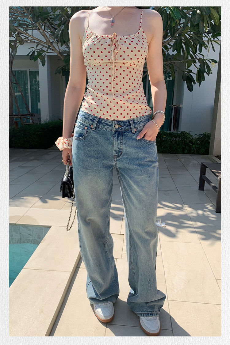 popchee | Белые женские baggy | Американские свободные широкие джинсы! Универсальный хит в стиле ins