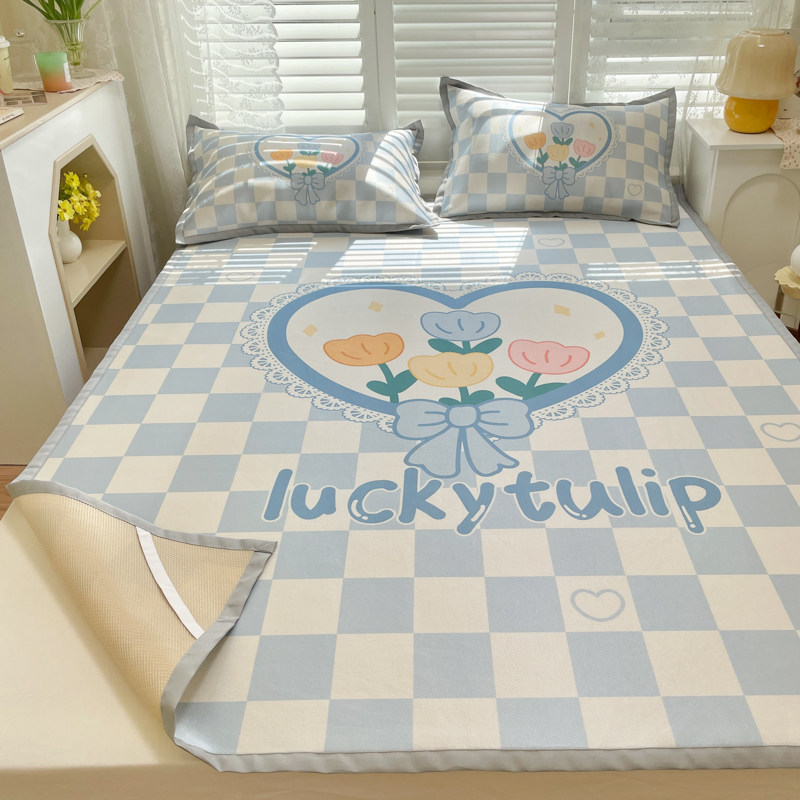 2021 Summer new high-end ice silk cool mat one meter two 1 5 bed mat sub-class 1 m 5 folds 2 summers 1 2