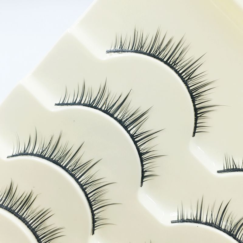Supernatural short Fake Eyelash Hardstalk Dense COS emulated eye fur brace double eyelash eyelash 5 pair dress