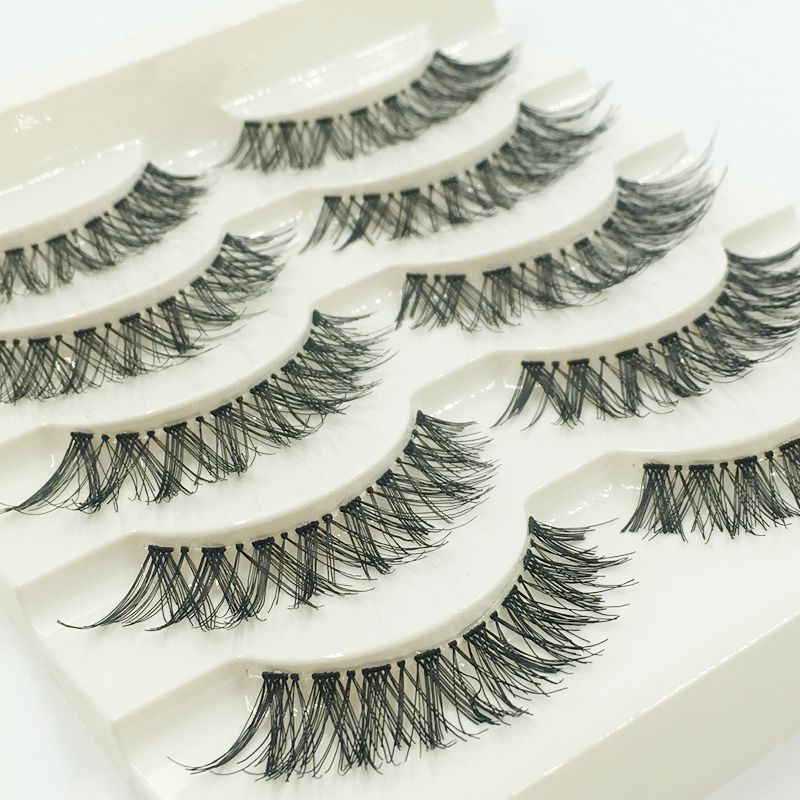 Eye tail elongated natural false eyelashes Simulation realistic transparent stem soft and comfortable false eyelashes cross thick eyelashes