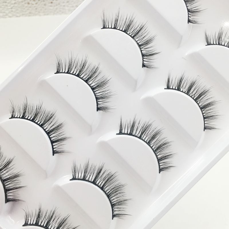 Natural false eyelashes 3D multi - layer curling eye - feather thick cross COS simulation hard - button double eyelids
