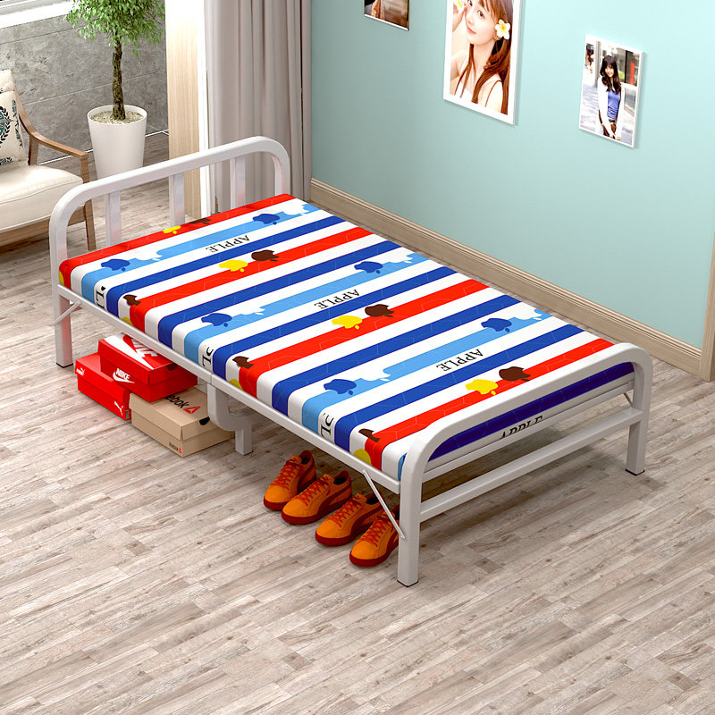 Fold-out bed single bed Home simple lunch break office adult lunch bed camp bed Portable multi-functional iron bed