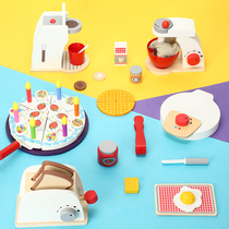 Puzzle Fun children emulate a home wood mixer coffee machine combined with afternoon tea Cheroy toy