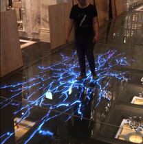 Ground interactive material Glass plank cracking effect Ice cracking interactive effect Ice cracking interactive glass interaction