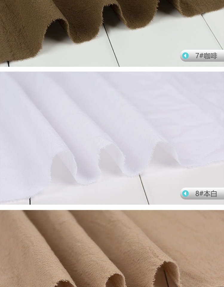 Plain rửa mặc giản dị nhăn váy mùa hè rắn màu bông vải handmade Tự làm phụ nữ lanh-bông của vải thô mộc