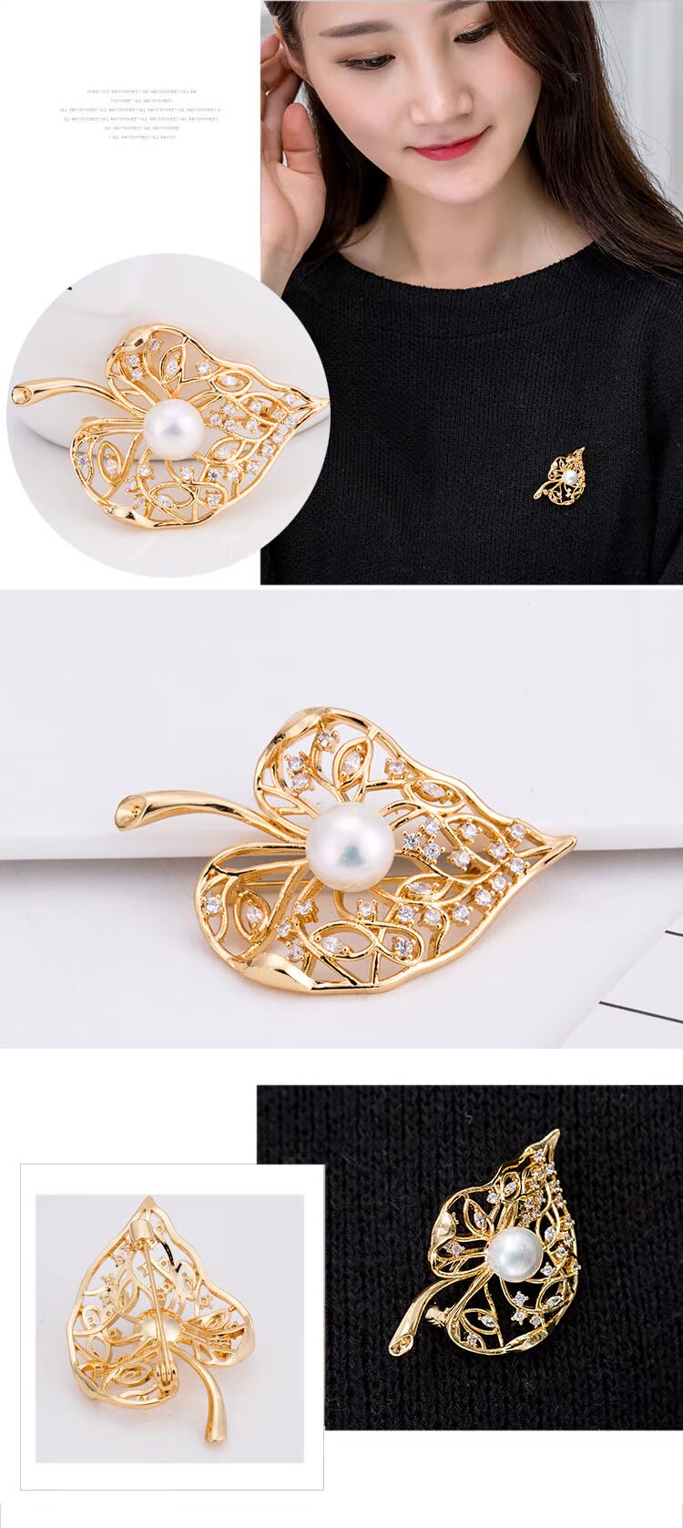 Tự nhiên nước ngọt ngọc trai trâm cài phụ nữ thời trang áo khoác pin pin khăn choàng pin với phụ kiện - Trâm cài huy hiệu cài áo vest