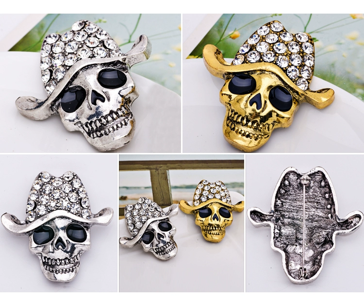 Trâm Retro Creative Skull Phụ kiện thời trang Wild Simple Ghim trang nhã Halloween Cá tính Huy hiệu Trang sức - Trâm cài