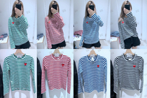 VENJOY Hong Kong CDG PLAY DAZT163 DAZT164 men and women stripes bottoming T-shirt