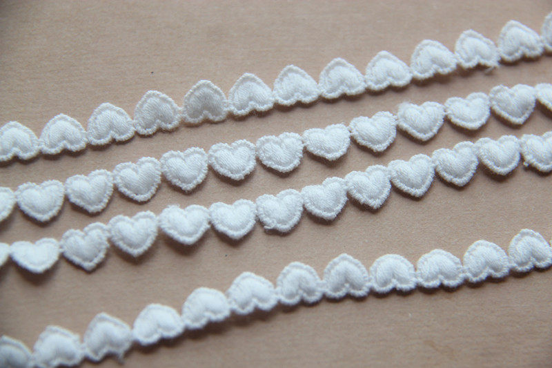 D24F8 handmade DIY clothing accessories day version water soluble cotton line peach heart-shaped water soluble lace edge width 0 8cm