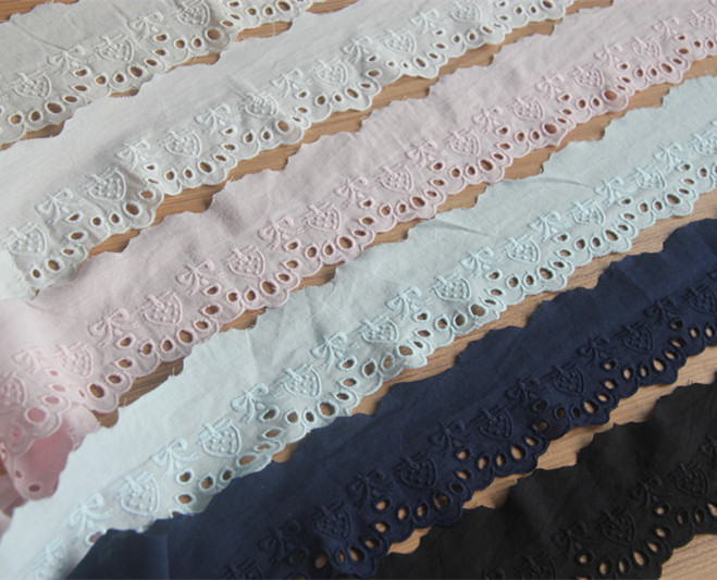 D16G3 Day Edition Handmade Cloth Art Clothing Lace Cotton Fabric Hollowed-out Lace Butterfly Knot Strawberry Embroidered Lace Width 6cm