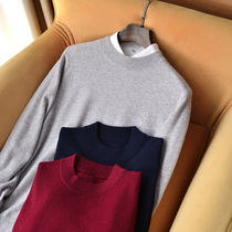 2020 autumn and winter New 100% cashmere sweater mens half high collar classic solid color base shirt pure cashmere knitted sweater