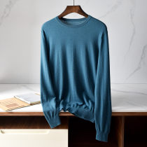 2021 autumn and winter New 100% worsted pure cashmere sweater mens round neck pullover solid color cashmere sweater