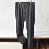 2021 autumn new casual pants male gentleman English style loose straight pants Joker plaid suit pants