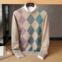 2021 autumn and winter New thick pure cashmere sweater mens round neck pullover English sweater 100% cashmere sweater