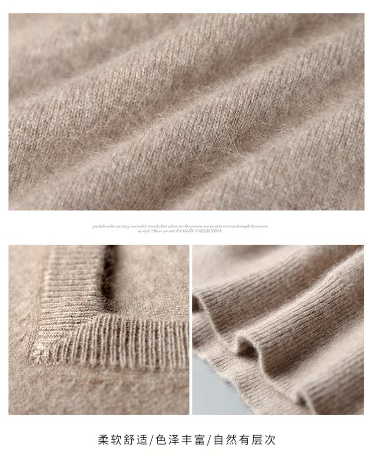 Mùa thu và mùa đông áo len cashmere nguyên chất nam thanh niên cổ áo V cổ gà kinh doanh áo len mỏng áo cổ lọ nam