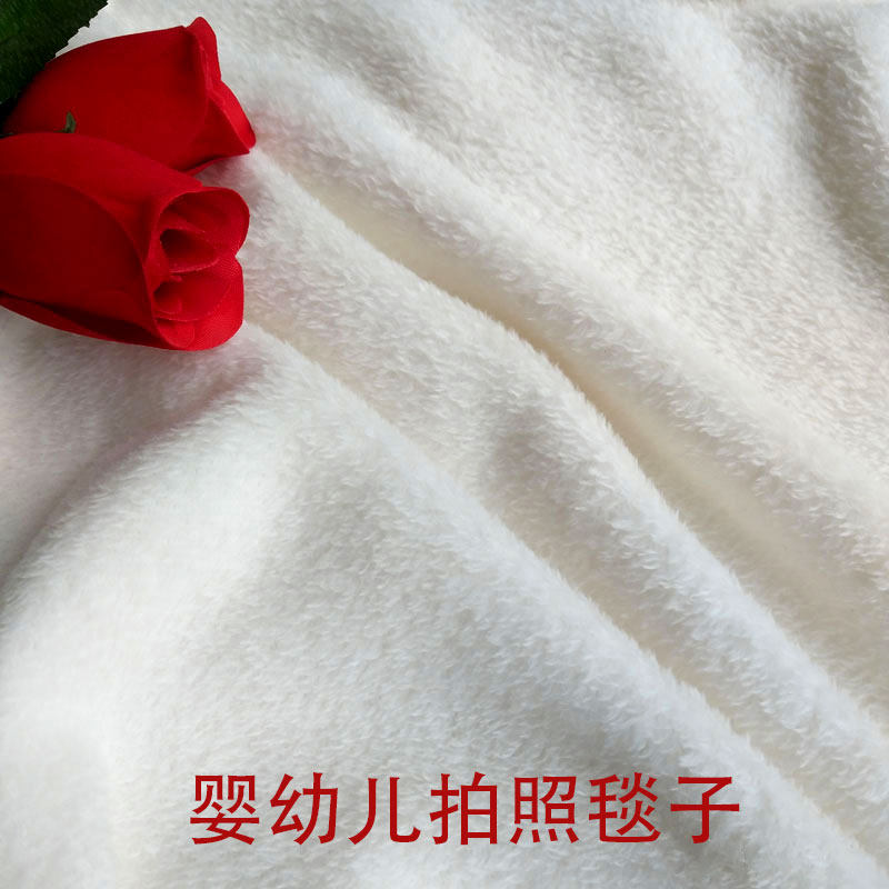 Baby Baby Full Moon Photo Background Cloth Newborn 100 Days Old Children Photography Props White Short Hair Blanket