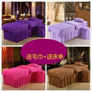 Massage mùa hè giường massage hình xăm giường bốn bộ mùa hè gấp ba mảnh cotton đơn giản làm đẹp giường dễ thương