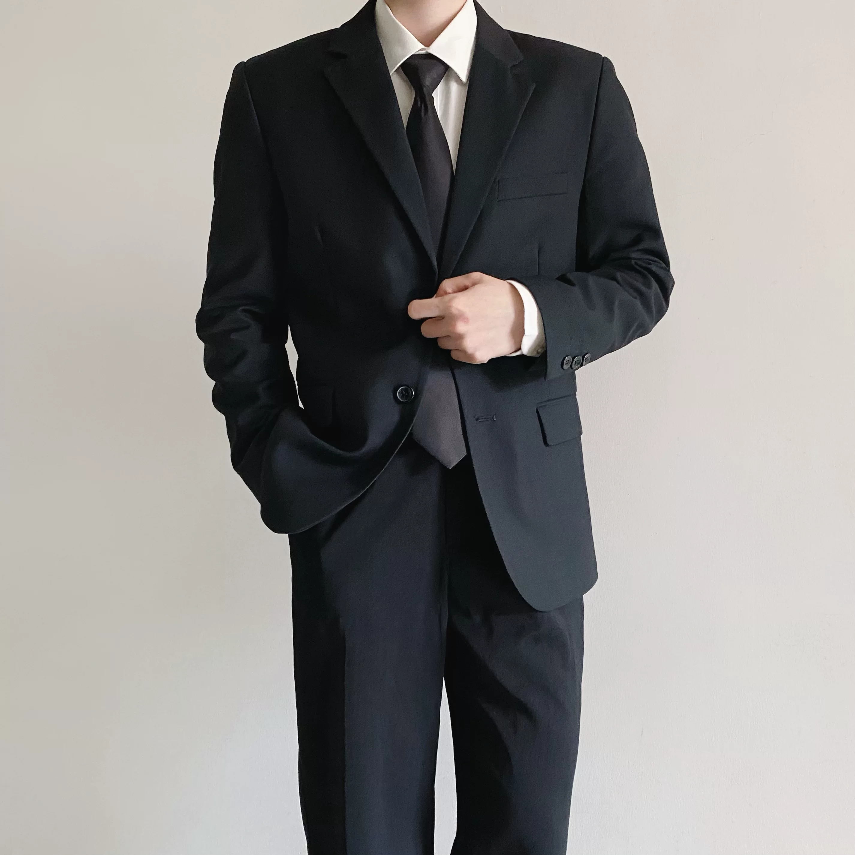 Мужской классический костюм, для студентов, slim fit, стиль высокого качества