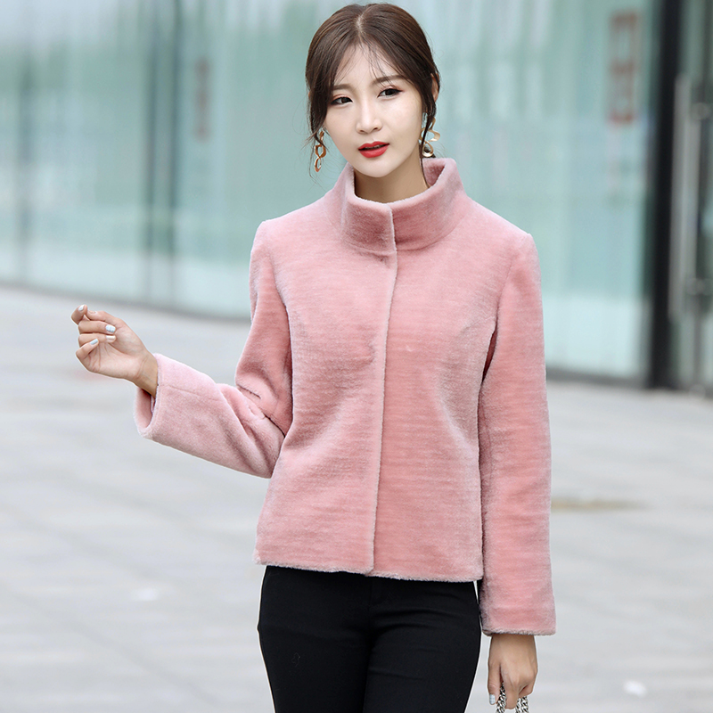 Cừu cắt phụ nữ áo khoác lông mỏng cổ áo cổ áo lông mùa thu và mùa đông ngắn phụ nữ giải phóng mặt bằng bán chống mùa đặc biệt 18 mới áo parka zara nữ lót lông