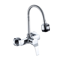 All-copper wall-mounted sink faucet Wall-mounted concealed kitchen hot and cold water faucet Laundry pool balcony faucet