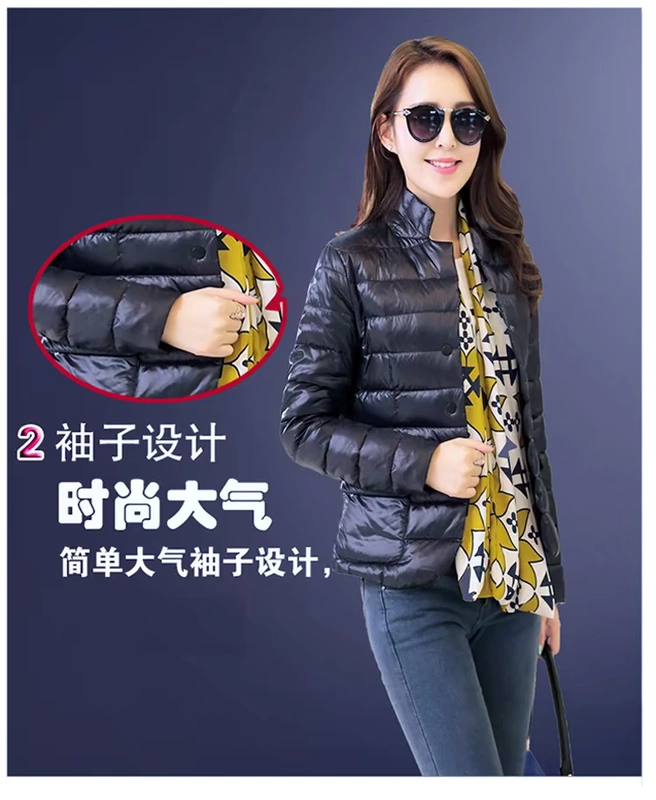 2018 mùa thu mới mỏng thon gọn phiên bản Hàn Quốc của chiếc áo cổ lọ nhỏ xuống áo khoác nữ ngắn tay áo OL