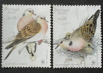 Portugal 2002 stamps birds face value 0 28 euros two pieces letter stamps as shown in the picture