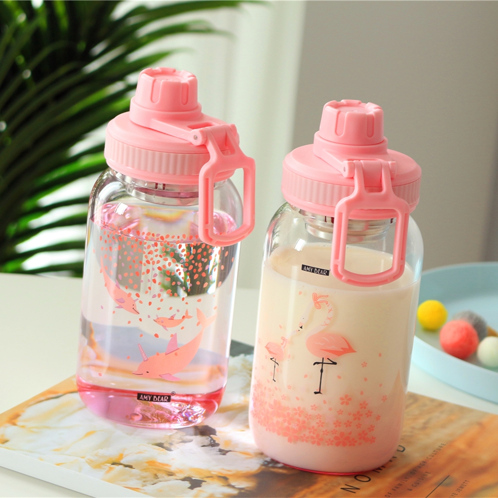 Art Progressive Layer Color Water Glass Female Large Capacity Glass Cups Young Girl Hearts Ins students Creative portable cup of tea