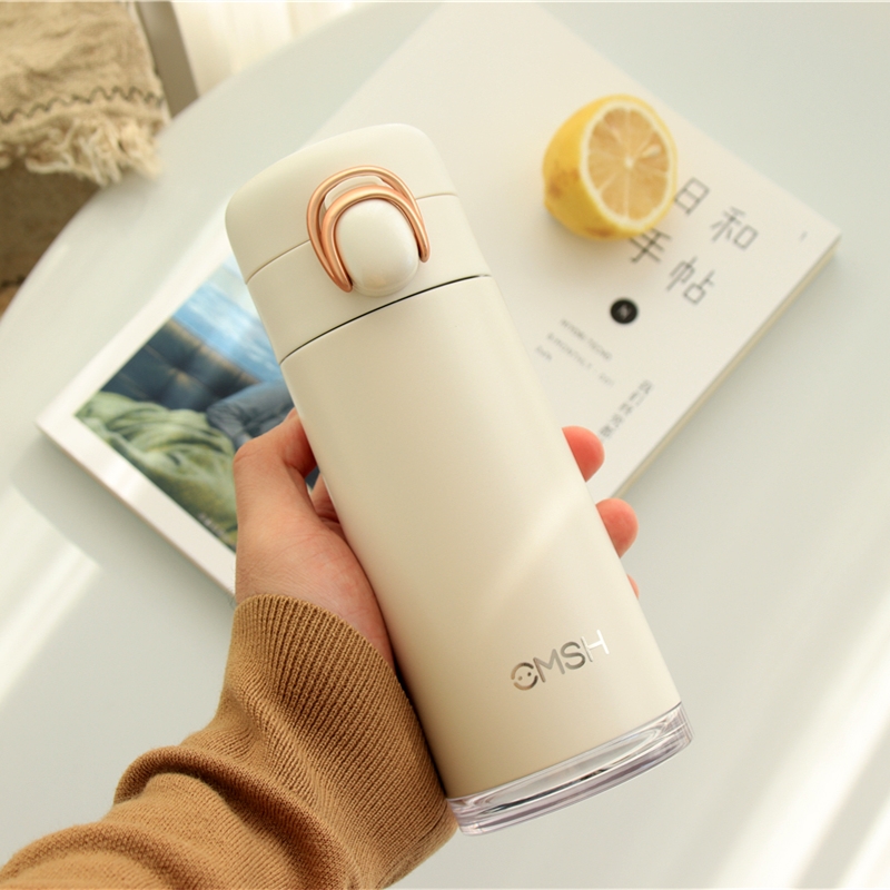 ins simple vacuum cup ladies high-value straw water cup literary students high-end creative 304 stainless steel cup