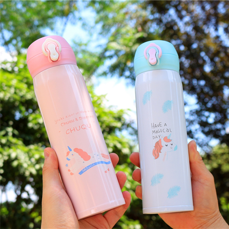Unicorn Insulation Cup Schoolgirl Cute Jane Joins Han version of portable teen girl's cup fresh stainless steel mug