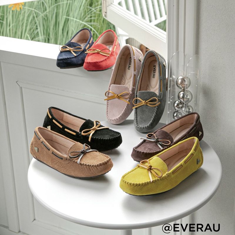 Australian Everau Women's Shoes Spring and Summer Style Loafers for Pregnant Women, Fashionable Height-Increasing Bowknot Loafers 1011