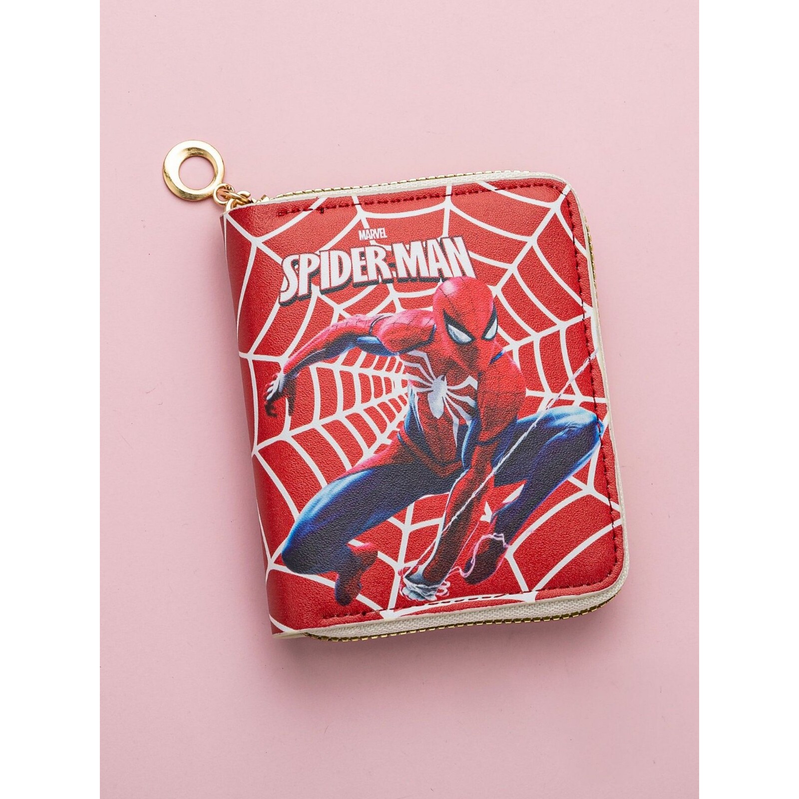 กระเป๋าสตางค์ลายซูเปอร์ฮีโร่สไปเดอร์แมน สำหรับเด็กผู้ชาย ดีไซน์การ์ตูนทันสมัย กระเป๋าใส่เหรียญพิมพ์ลายขนาดกะทัดรัด พกพาสะดวก ที่ใส่บัตรเล็กจากมาร์เวล