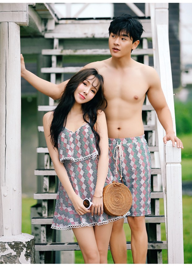 Bờ biển đi biển Cặp đôi Đồ bơi Nữ Bảo thủ Liên kết Bụng Kích thước Ngực Đồ bơi Bảo tồn Cặp vợ chồng Đồ bơi 	đồ đôi tắm biển đẹp