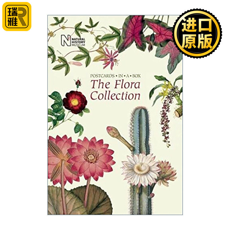 英文原版 The Flora Collection Postcards in a Box 植物圖集 明信片 英文版 進口英語原版書籍Taobao