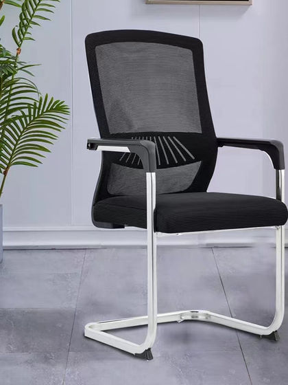 经济弓形家用电脑椅老板会客会议网布办公靠背舒适久坐职员座椅子