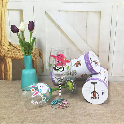 Hengfeng hand-painted glass wine glasses in color boxes are individually available and cannot be purchased separately