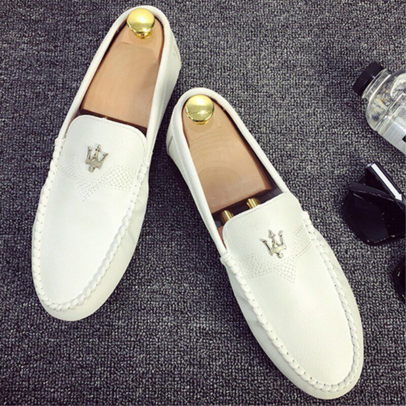 White Bean shoes Men's 2020 new fall breathable sloth shoes Trend Han Edition One Foot Pedal Men Casual Leather Shoes