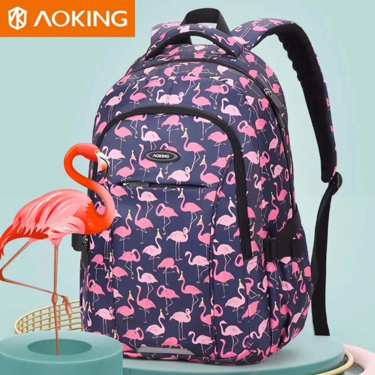 Aowang junior high school and high school students large-capacity schoolbag to reduce the burden of men's and women's schoolbag backpack youth computer anti-splashing