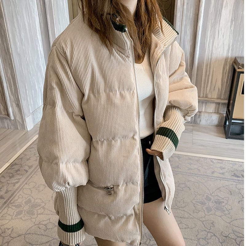 Corduroy Jacket for Women, Winter Student Warm down Coat, Stylish Casual Design, 2026 New Model, Cotton-Padded Puffer Jacket
