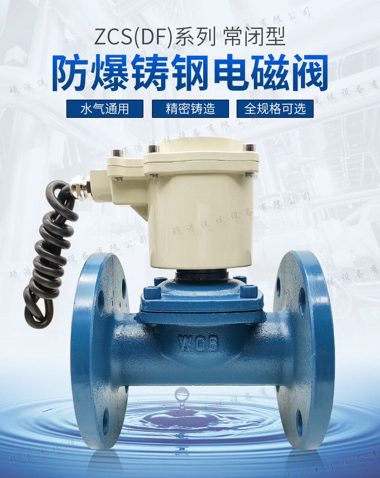 Соленоидный клапан 防爆电磁阀柴油瓦斯燃气阀220v24v铸钢法兰式控制开关二通阀门